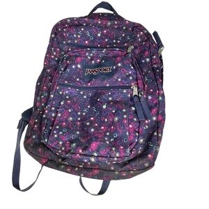 Jansport Bags | Jansport Black, Pink, Purple Canvas Floral Big Student Backpack